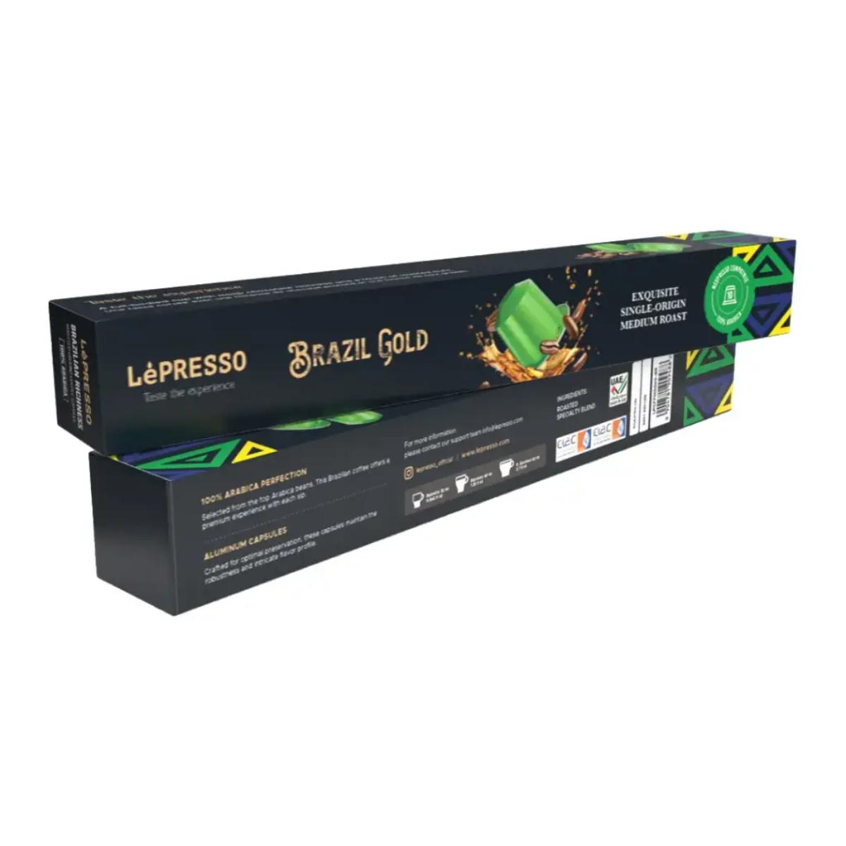 LePresso Brazil Gold Aluminum Coffee Capsules