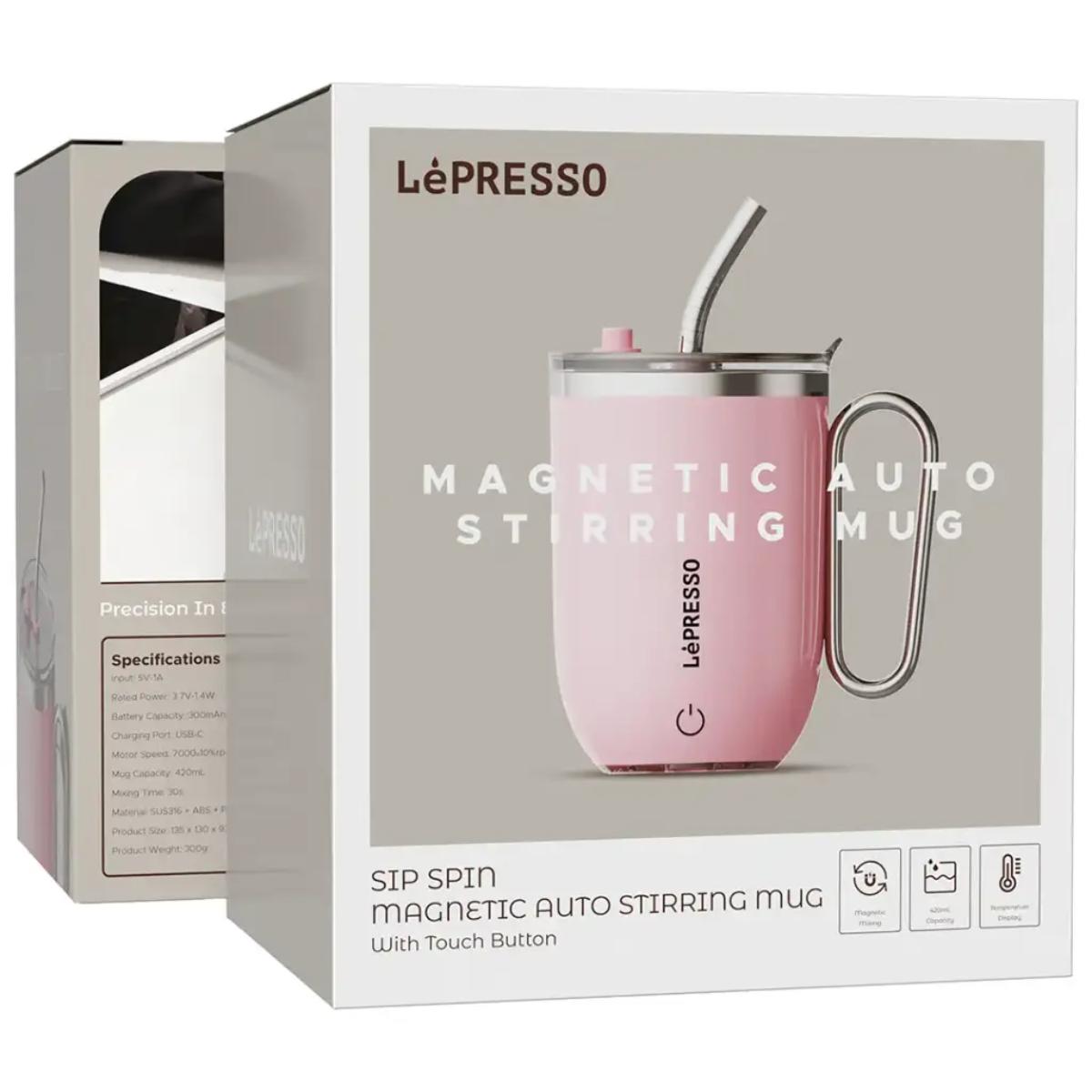 LePresso Sip Spin Magnetic Auto Stirring Mug