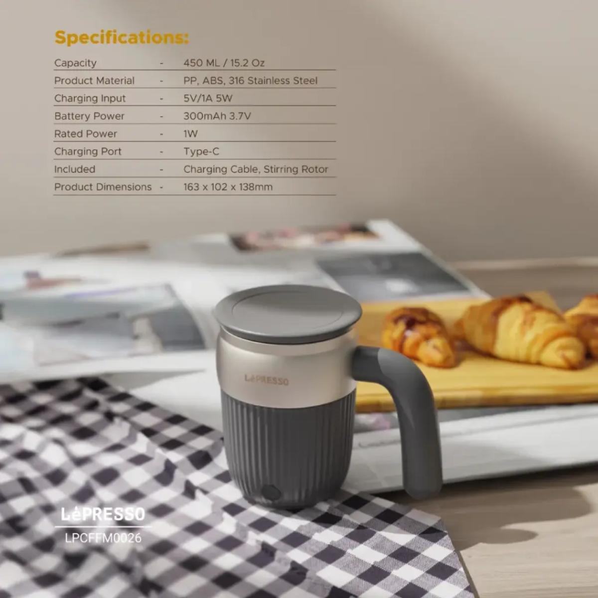 LePresso Auto Magnetic Stirring Mug 450ML