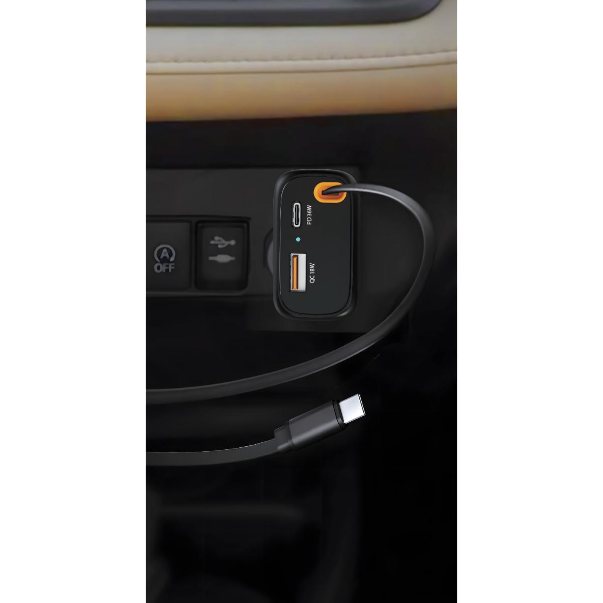 Powerology Cyber 81W Retractable Car Charger
