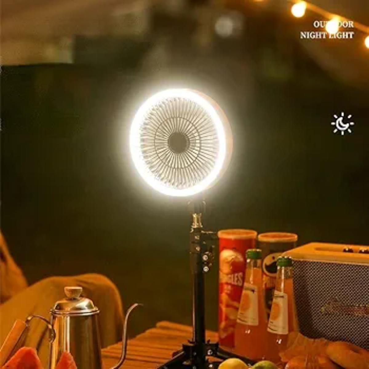3-in-1 Portable Table Fan with LED Ring Light,