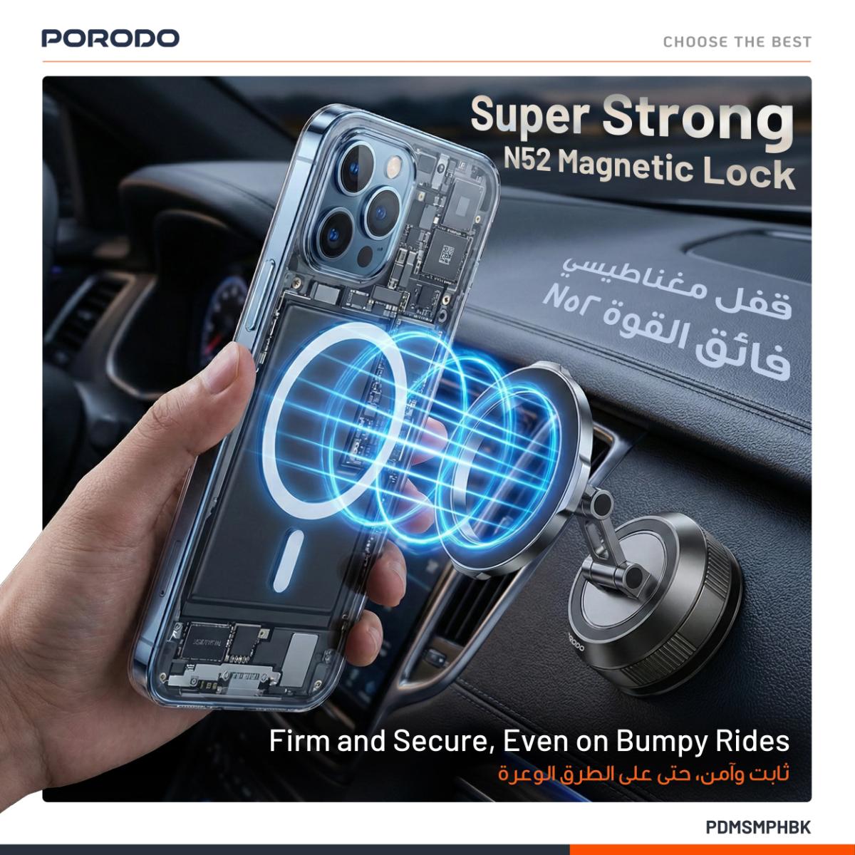 Porodo Vacuum Suction Magnetic Phone Holder