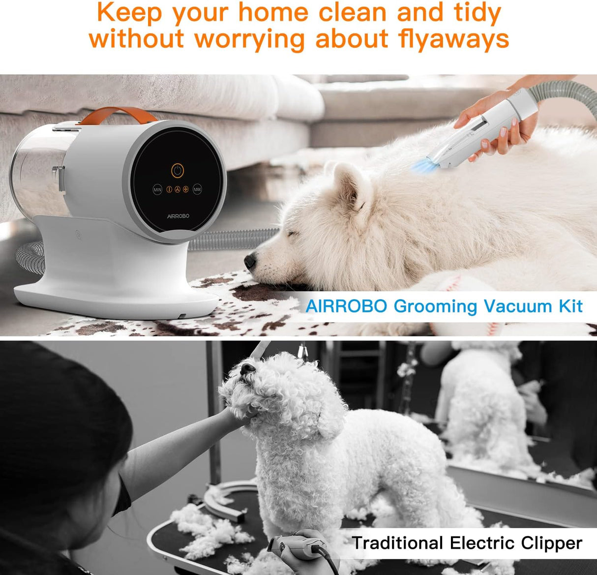 PG100 Pet Grooming Vacuum kit 12000Pa Suction by AIRROBO