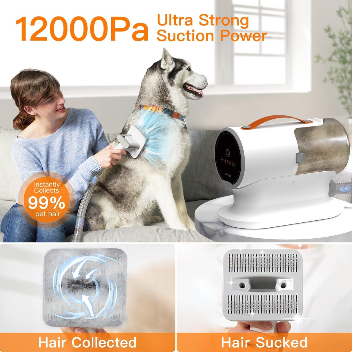 PG100 Pet Grooming Vacuum kit 12000Pa Suction by AIRROBO