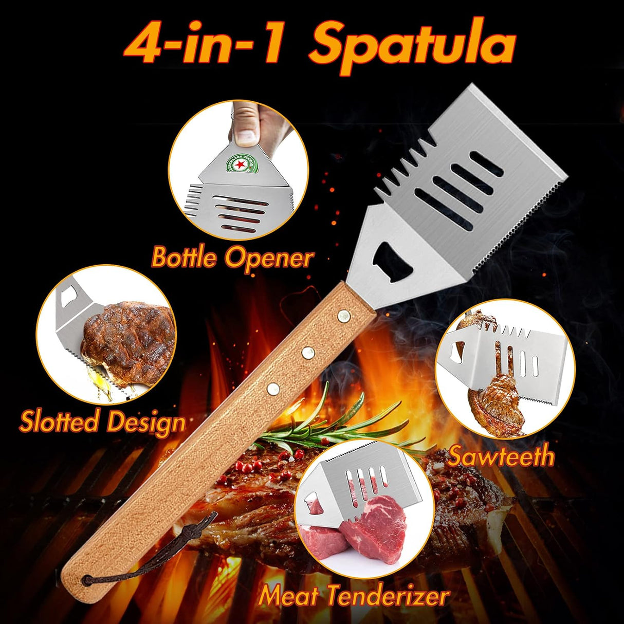BBQ Stainless Steel Grilling Tools Set 24 in 1