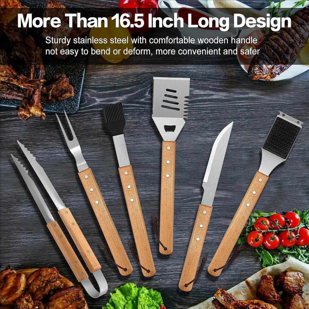 BBQ Stainless Steel Grilling Tools Set 24 in 1