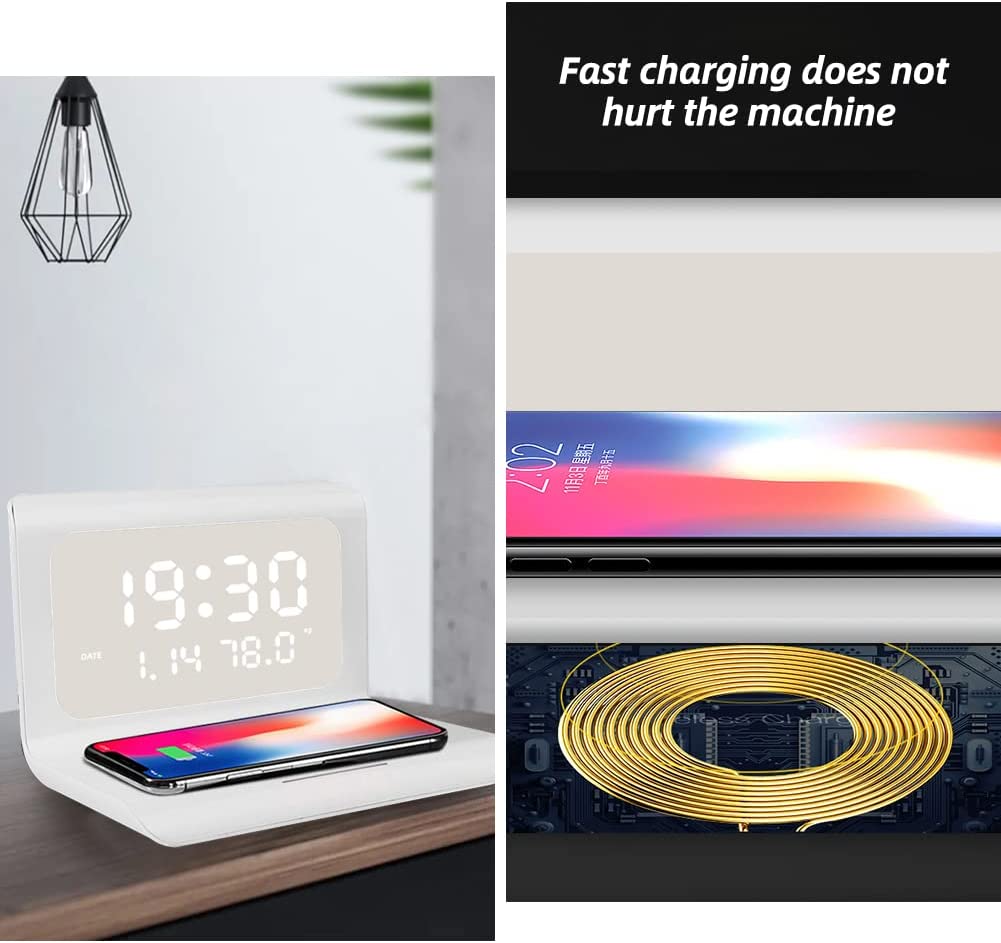 Digital Alarm Clock with Wireless Charger | Alarm Clock | Tradeo Shopping