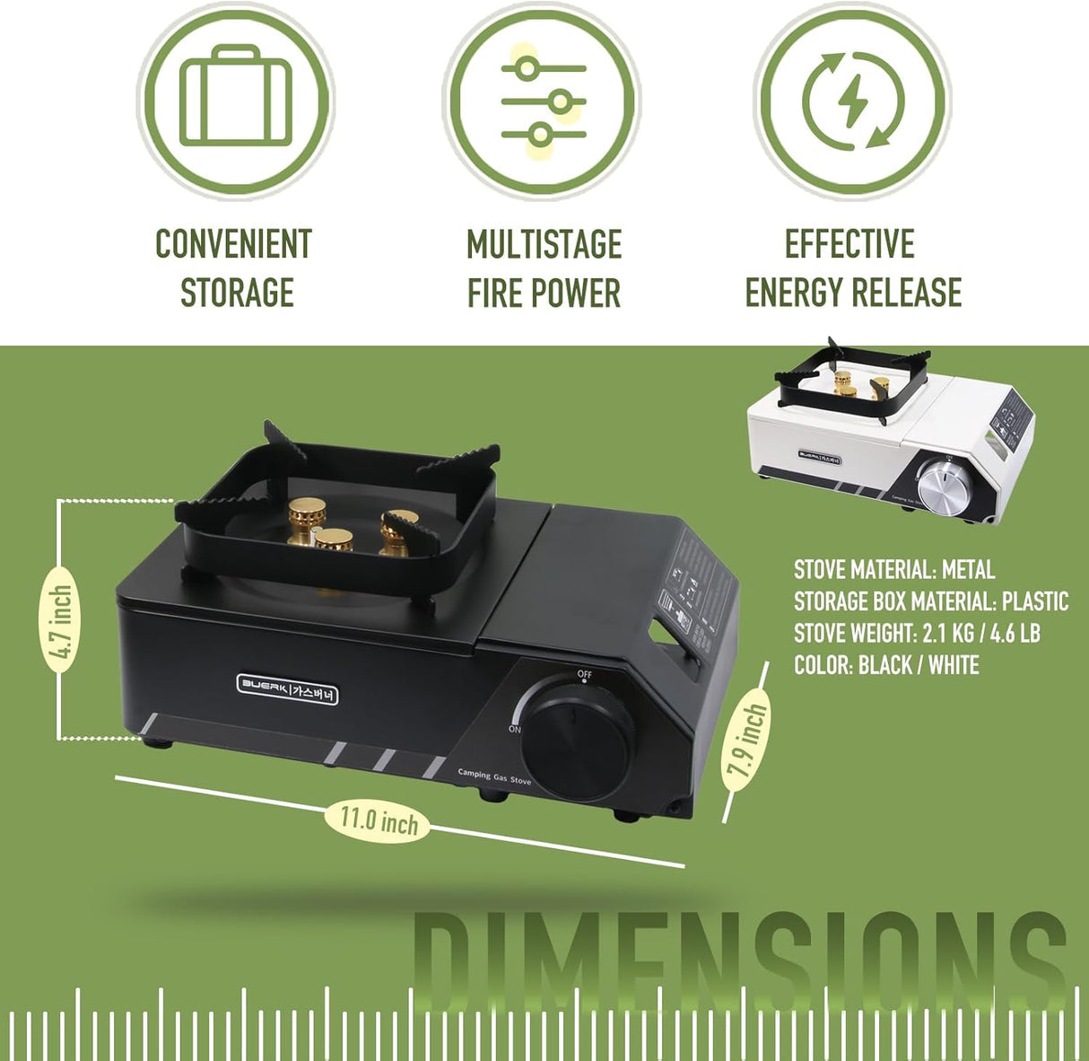 Portable 3 Burners Outdoor Camping Stove by Buerk | Gas Stove | Tradeo Shopping