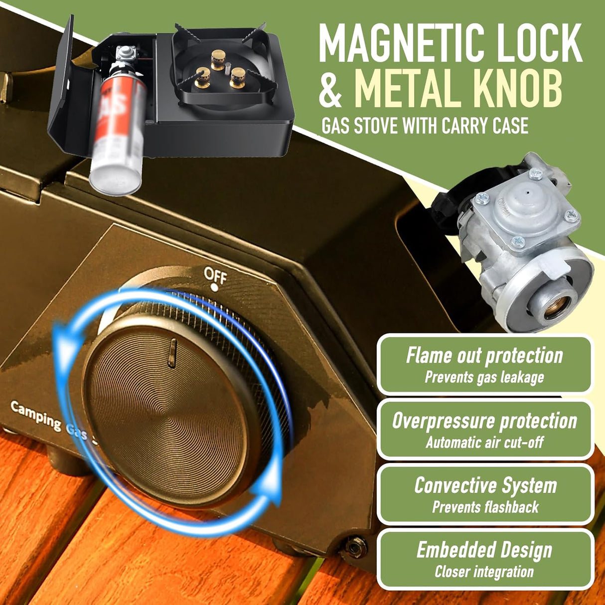Portable 3 Burners Outdoor Camping Stove by Buerk | Gas Stove | Tradeo Shopping