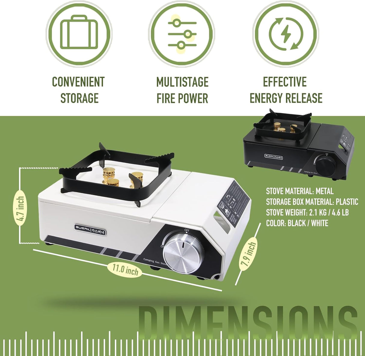 Portable 3 Burners Outdoor Camping Stove by Buerk | Gas Stove | Tradeo Shopping
