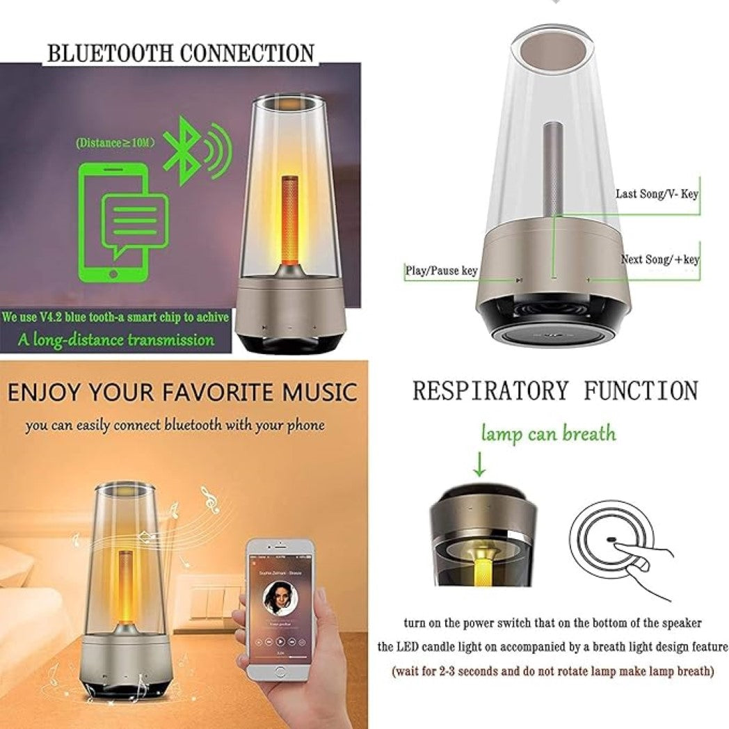 Candle Flame Lamp With Bluetooth Speaker