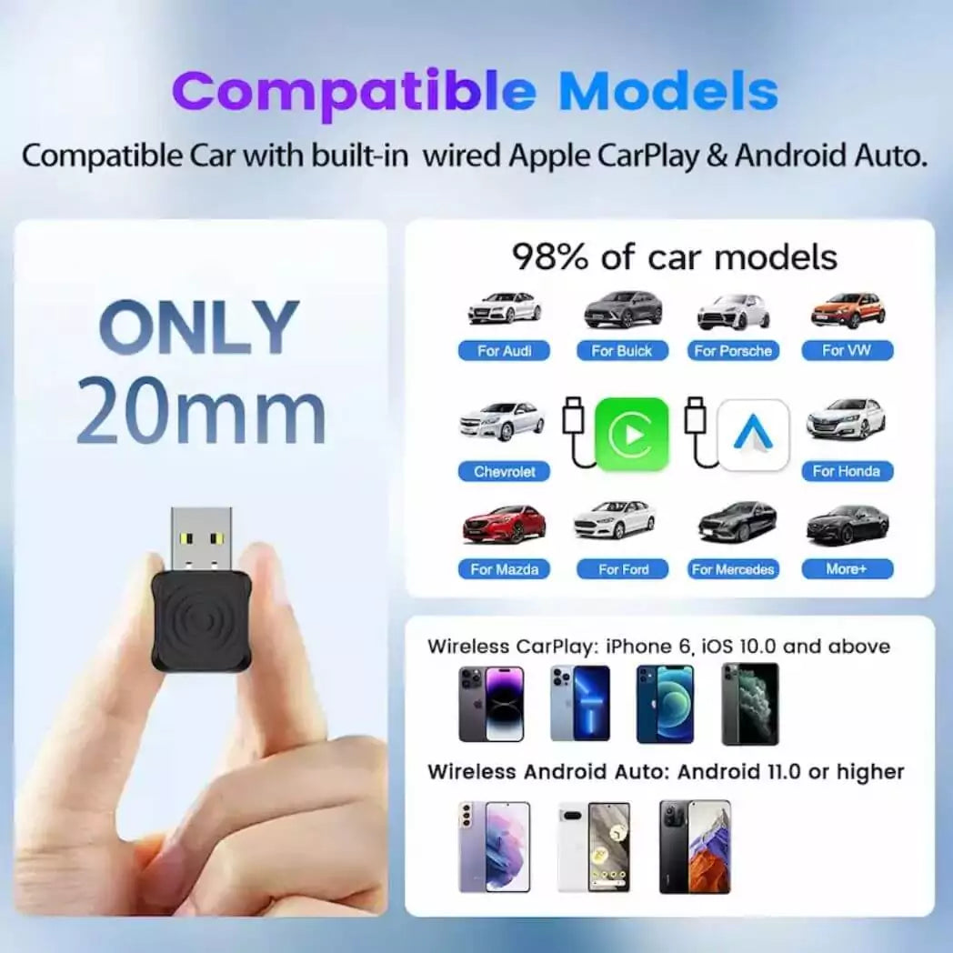 Mini Ultra Wireless CarPlay & Android Auto Adapter