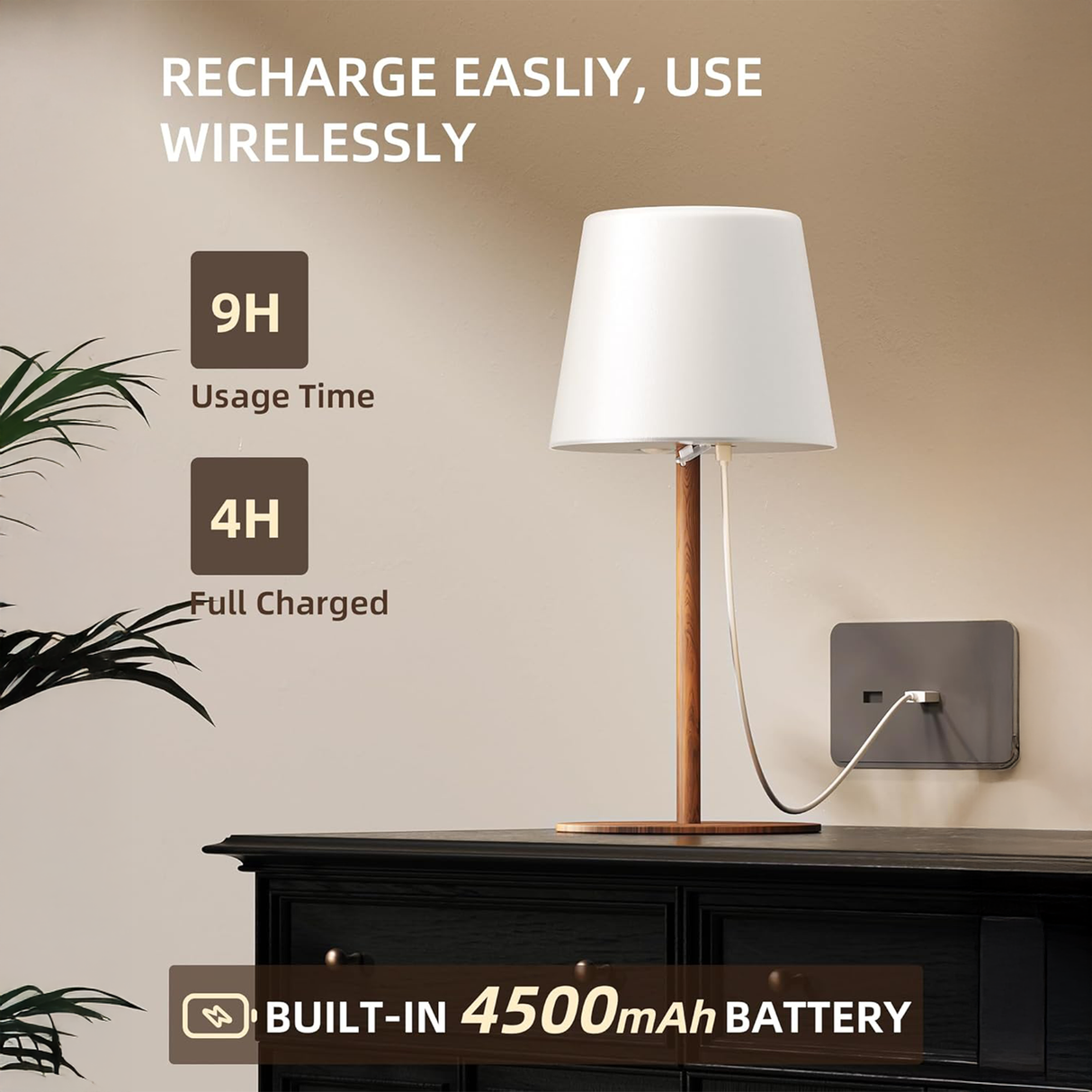 Cordless LED Table Lamp by EZVALO