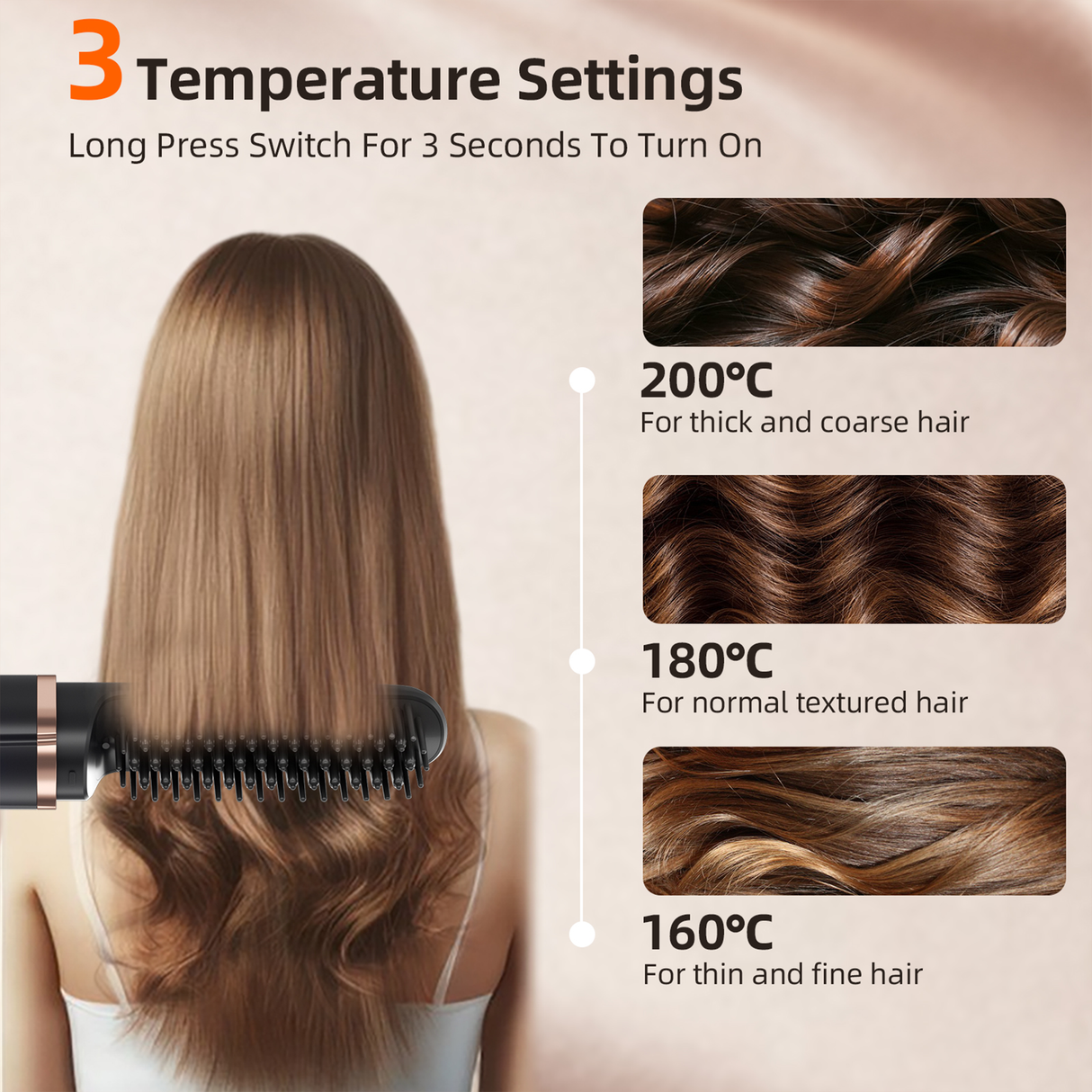 Cordless Mini Hair Straightener Brush