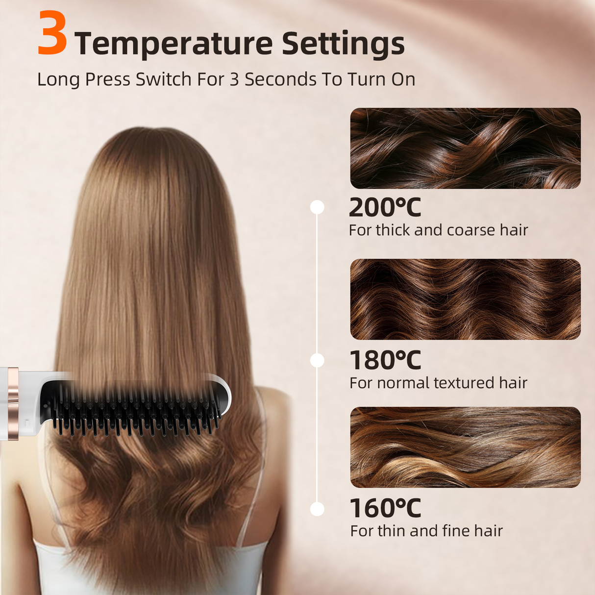 Cordless Mini Hair Straightener Brush
