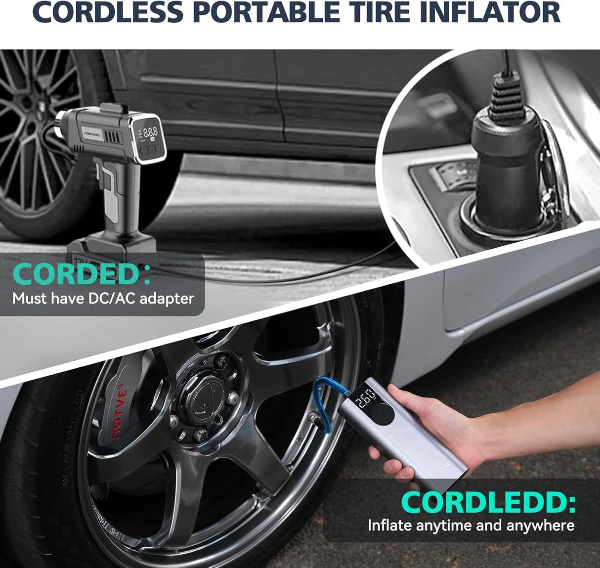 Portable Tire Inflator and Air Compressor A8 by CYCPLUS
