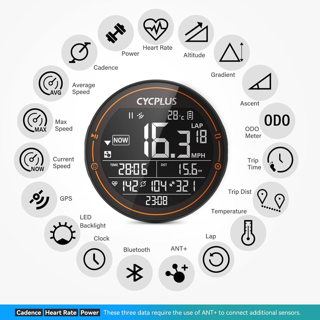 M2 GPS Bike Computer by CYCPLUS