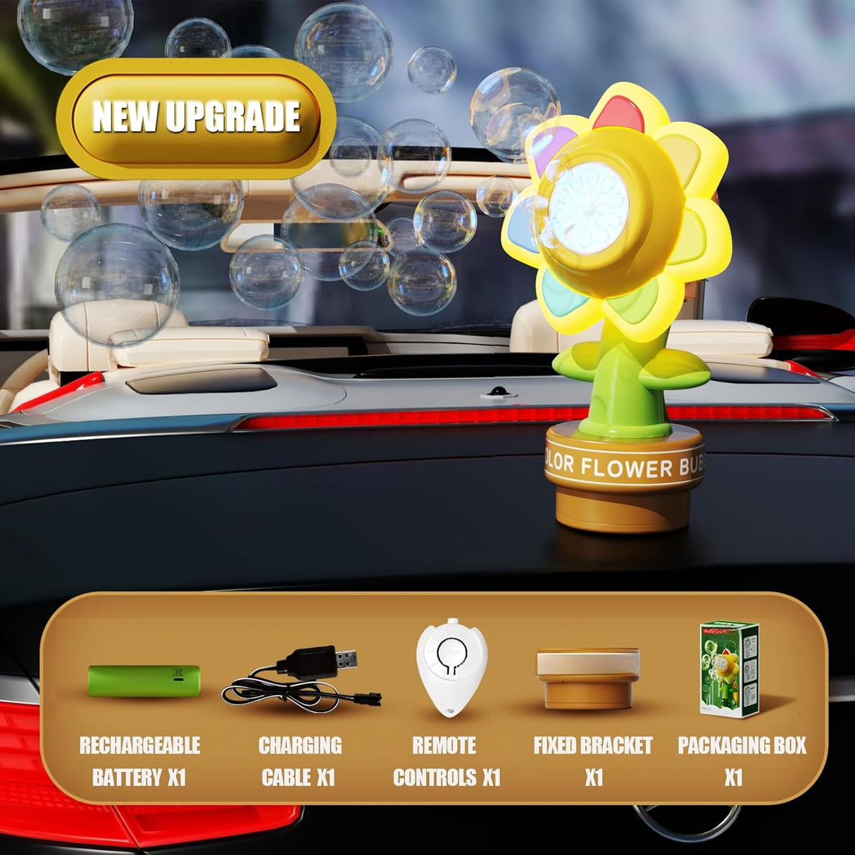 Dancing Sunflower Bubble Machine with Remote Control