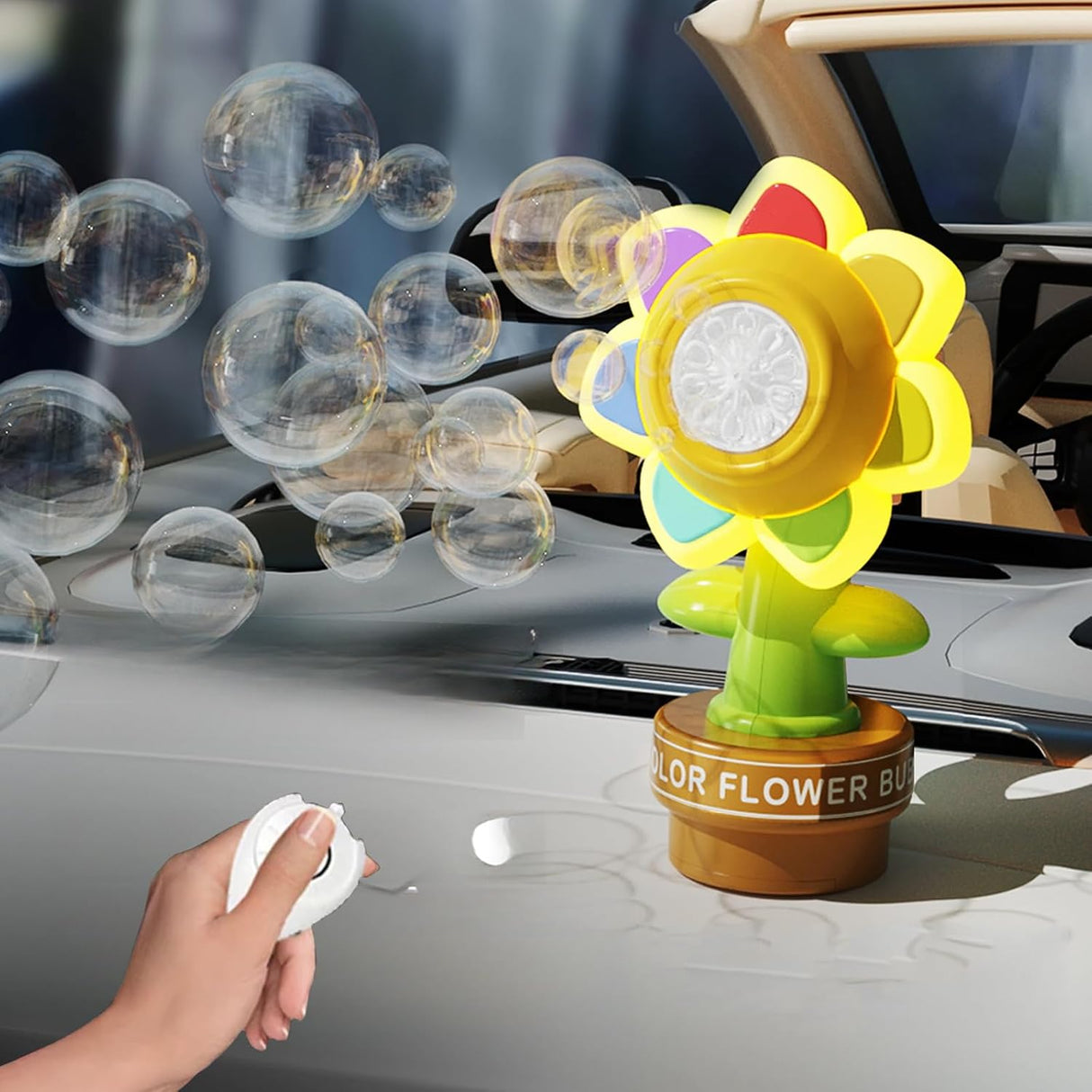 Dancing Sunflower Bubble Machine with Remote Control