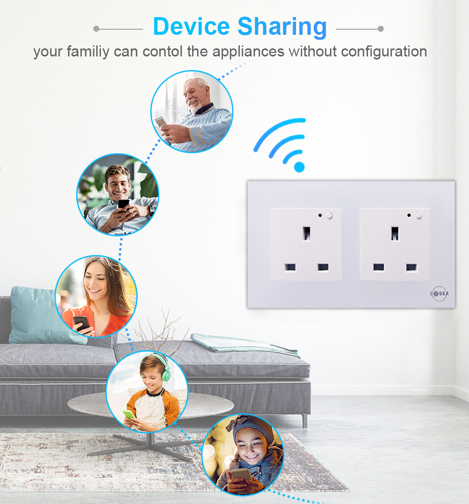 Double Smart Wall Socket by Tradeo Shopping | Smart Socket | Tradeo Shopping