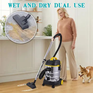 Dry & Wet 1600W Vacuum Cleaner ST-5034 25L Stainless Steel by WINNING STAR