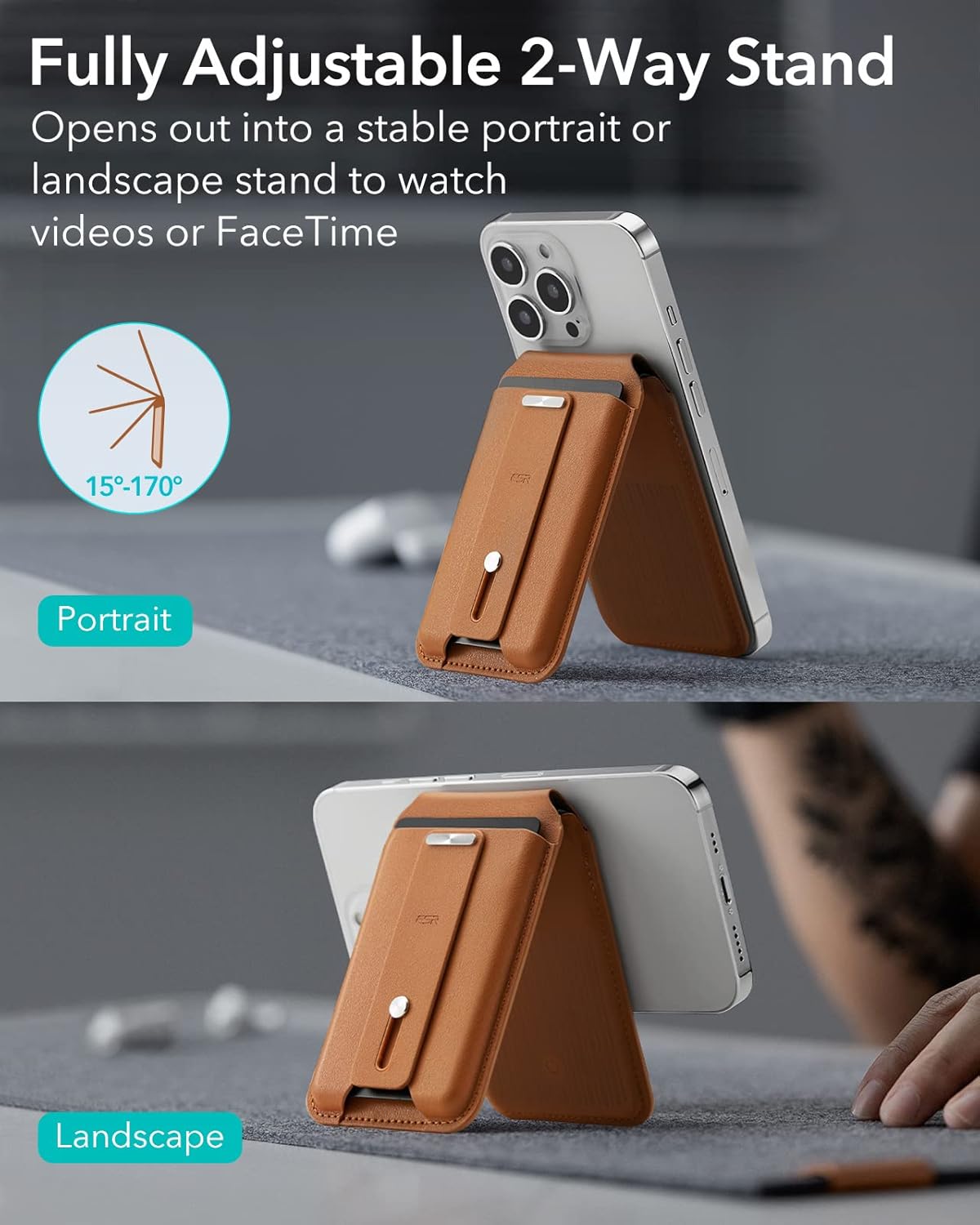 GEO Smart Card Storage with Adjustable Stand & Grip by ESR | Wallet Stand | Tradeo Shopping