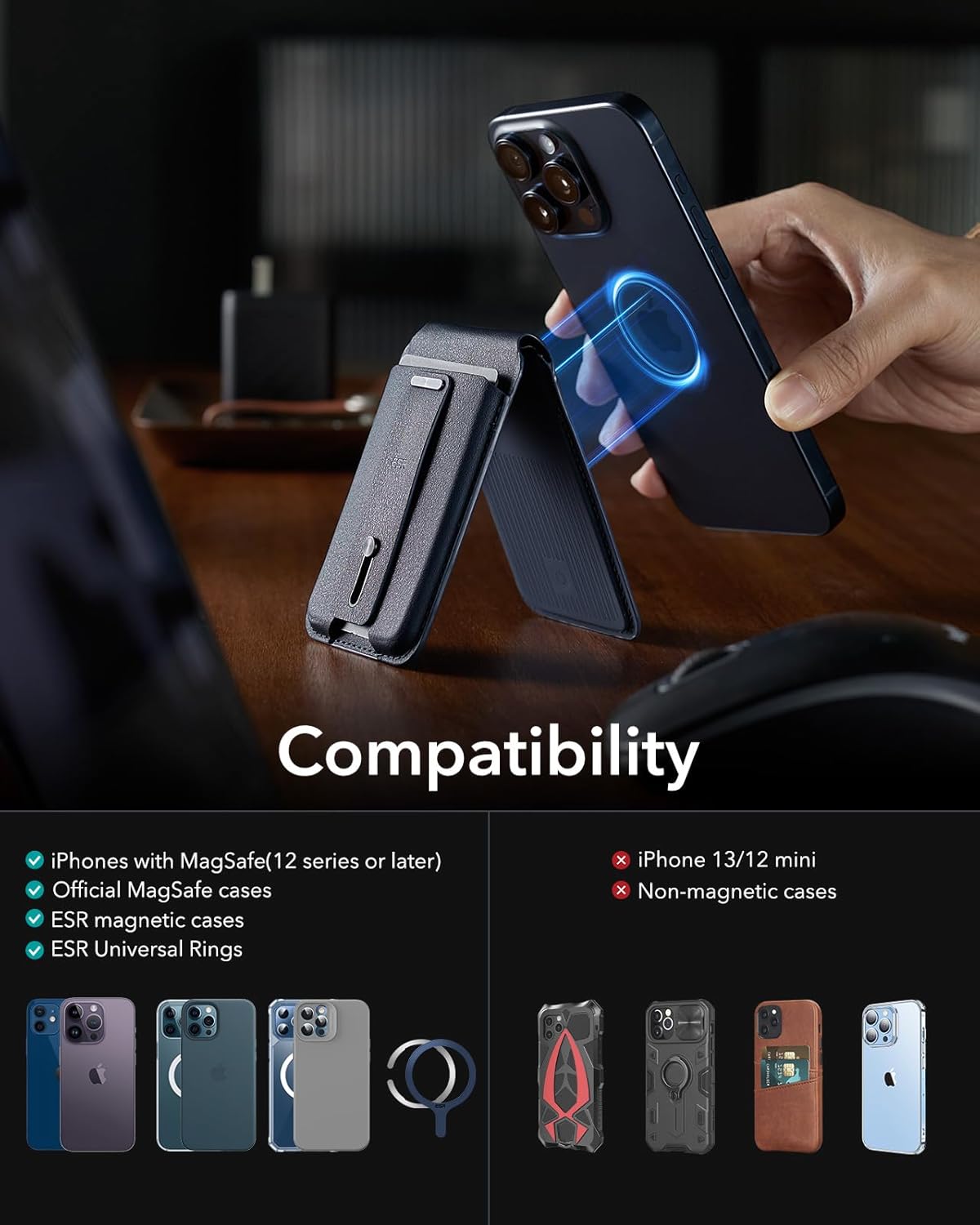 GEO Smart Card Storage with Adjustable Stand & Grip by ESR | Wallet Stand | Tradeo Shopping