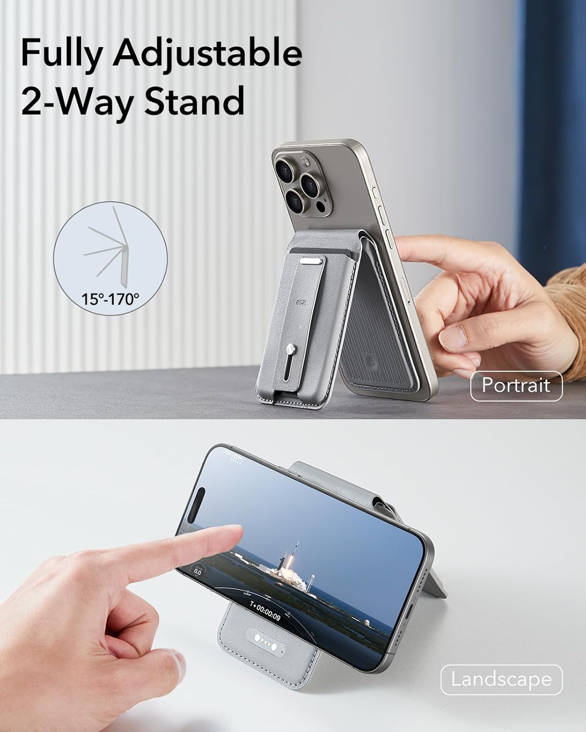 GEO Smart Card Storage with Adjustable Stand & Grip by ESR | Wallet Stand | Tradeo Shopping