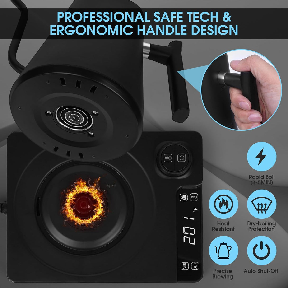 KT10 PRO Electric Kettle 1L | Electric Kettle | Tradeo Shopping
