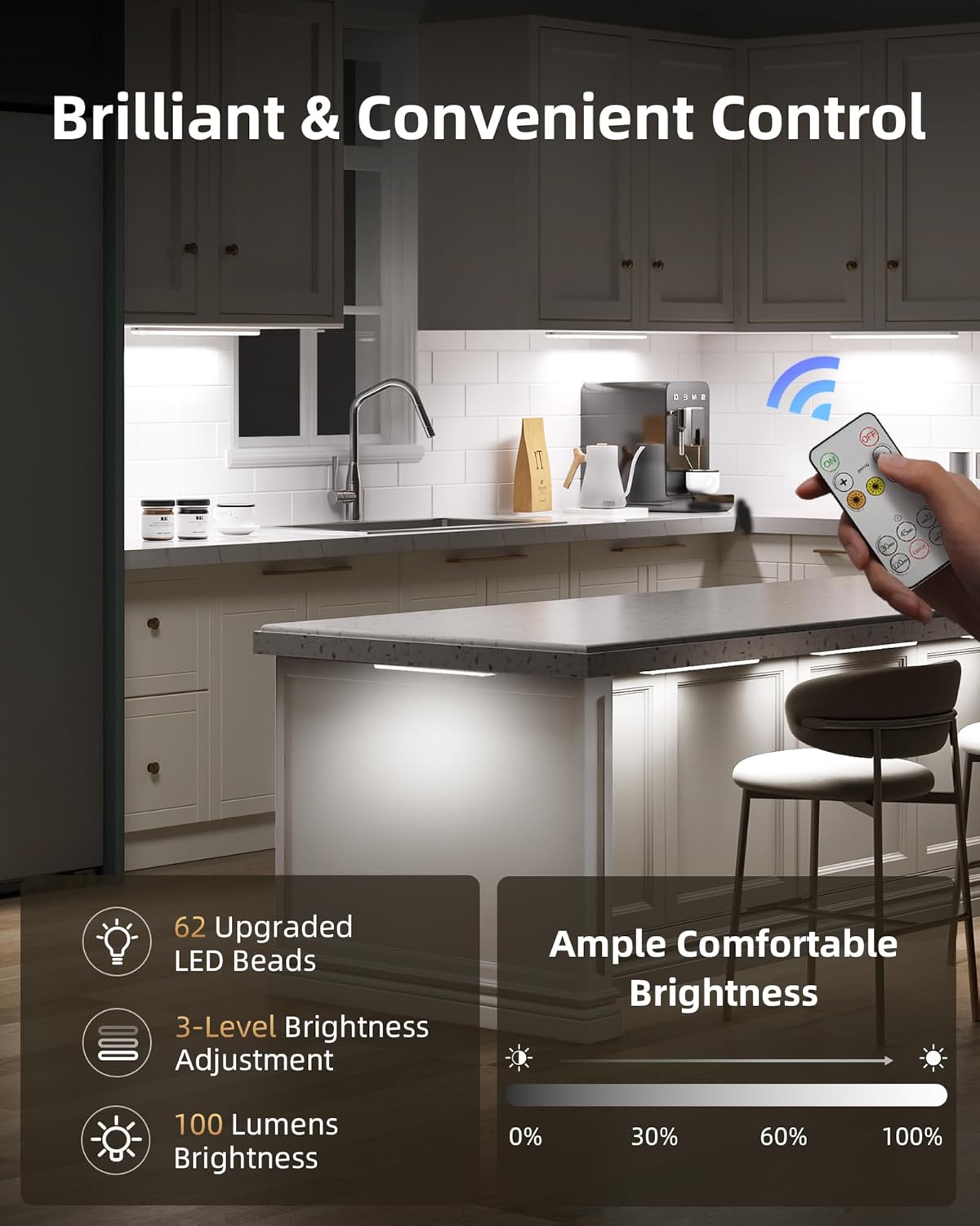 LED Under Cabinet Motion Sensor Light with Charging Station (6 Pack) by  EZVALO