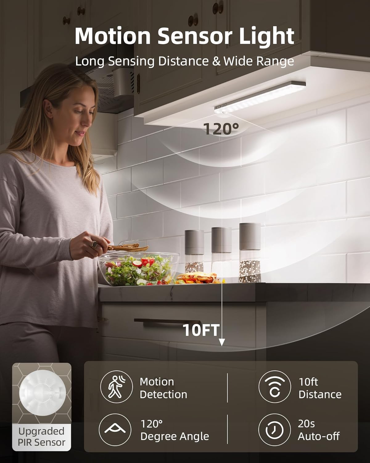 LED Under Cabinet Motion Sensor Light with Charging Station (6 Pack) by  EZVALO