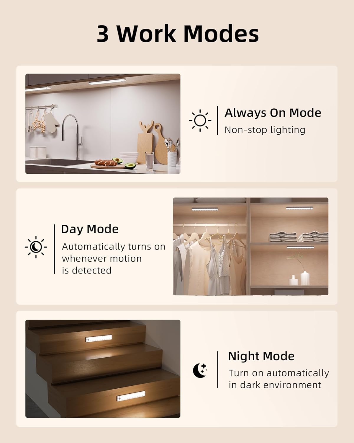 LED Under Cabinet Motion Sensor Light with Charging Station (6 Pack) by  EZVALO