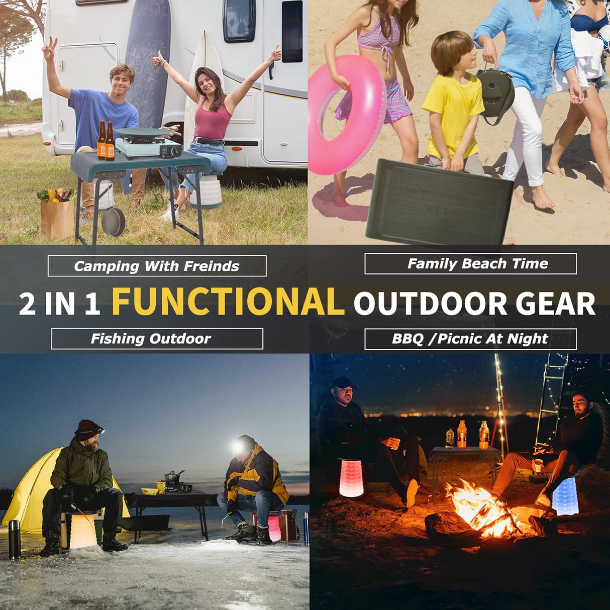 Outdoor Foldable Table and 2 Stools Set | Outdoor Table | Tradeo Shopping