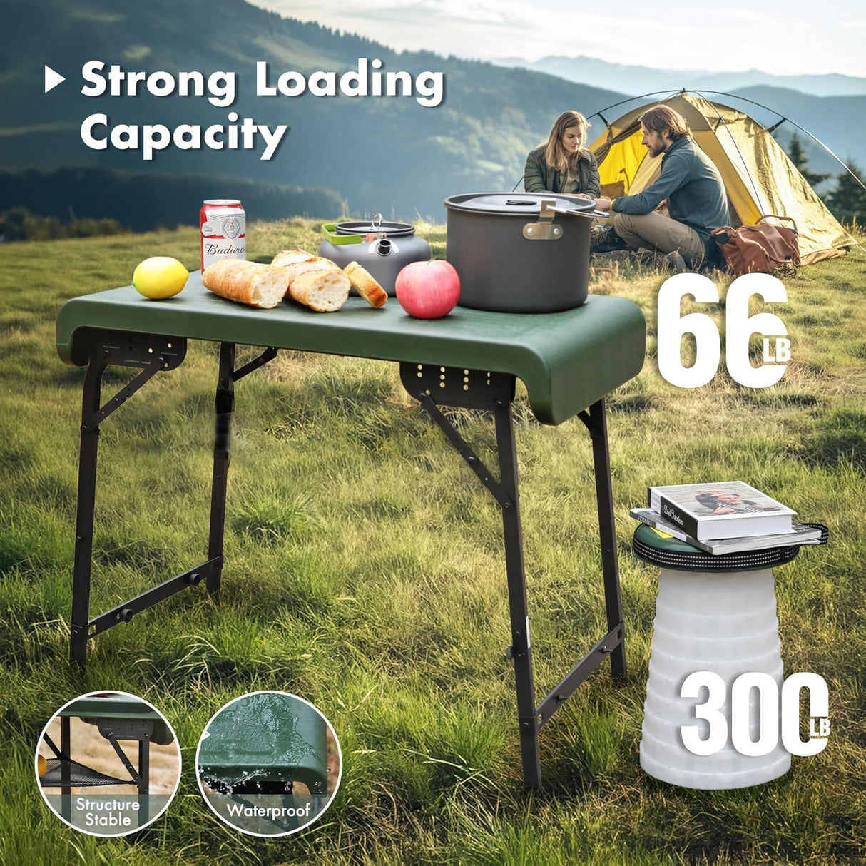 Outdoor Foldable Table and 2 Stools Set | Outdoor Table | Tradeo Shopping
