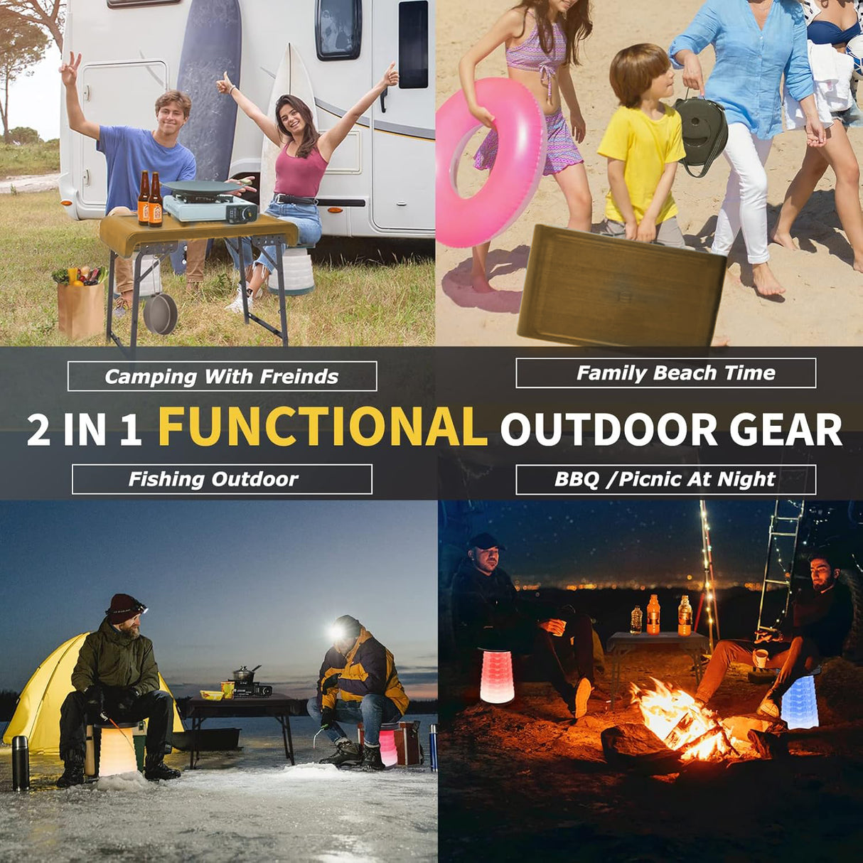Outdoor Foldable Table and 2 Stools Set | Outdoor Table | Tradeo Shopping
