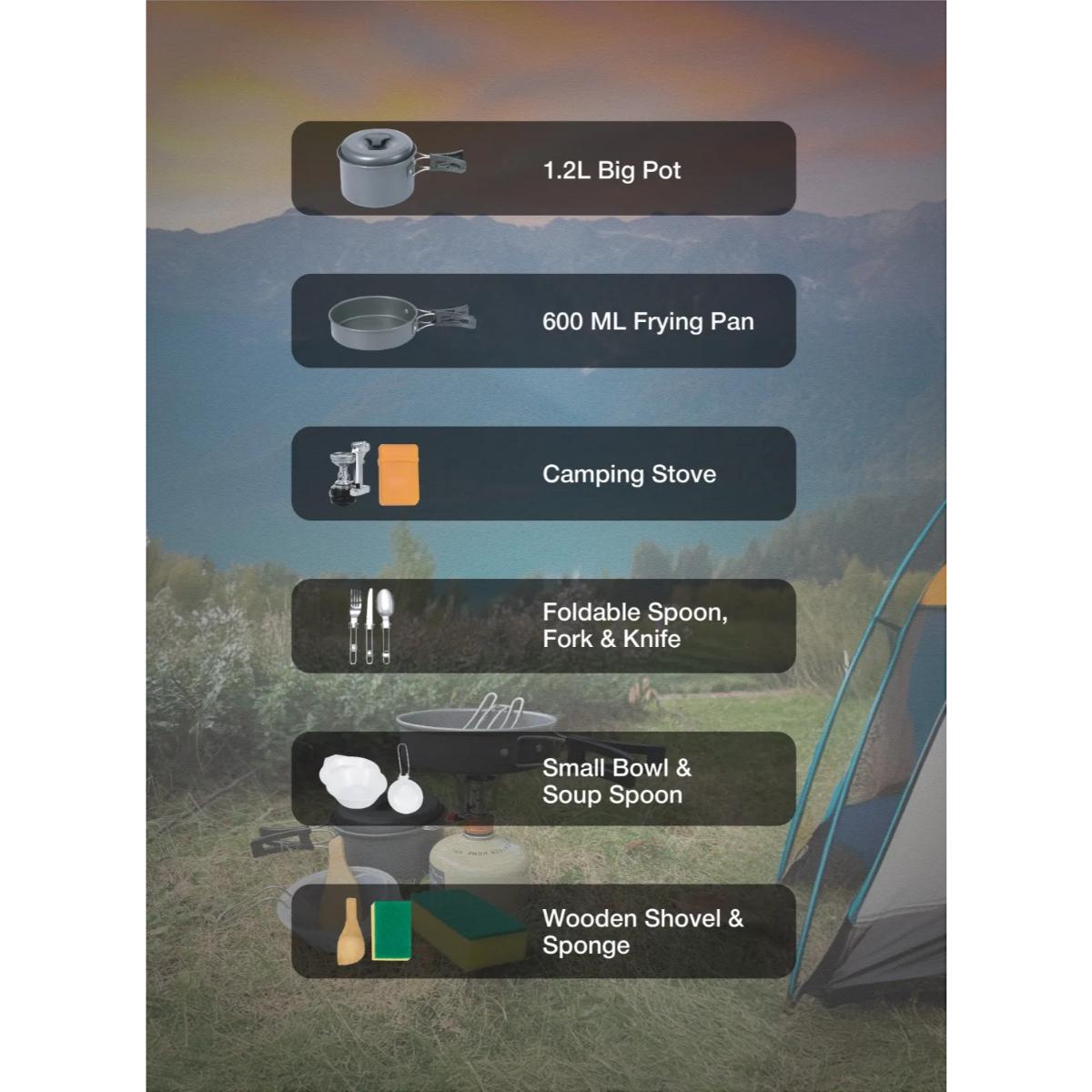 Green Lion 10 IN 1 Camping Cookware