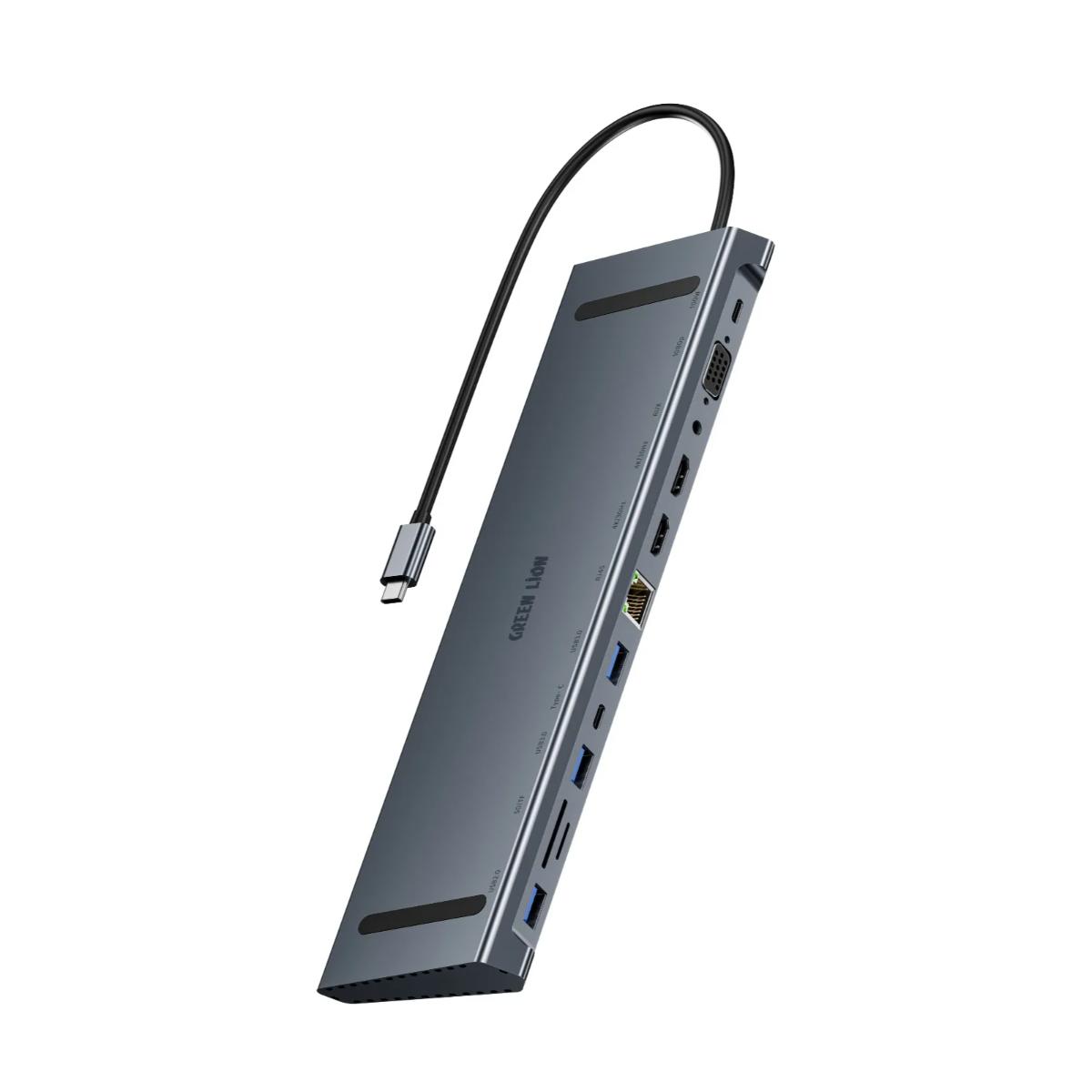 Green Lion 12-in-1 USB-C Docking Station