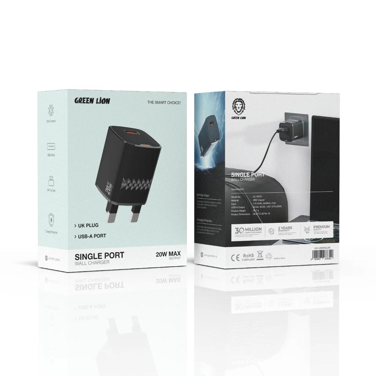 Green Lion 20W USB-A Single Port Wall Charger