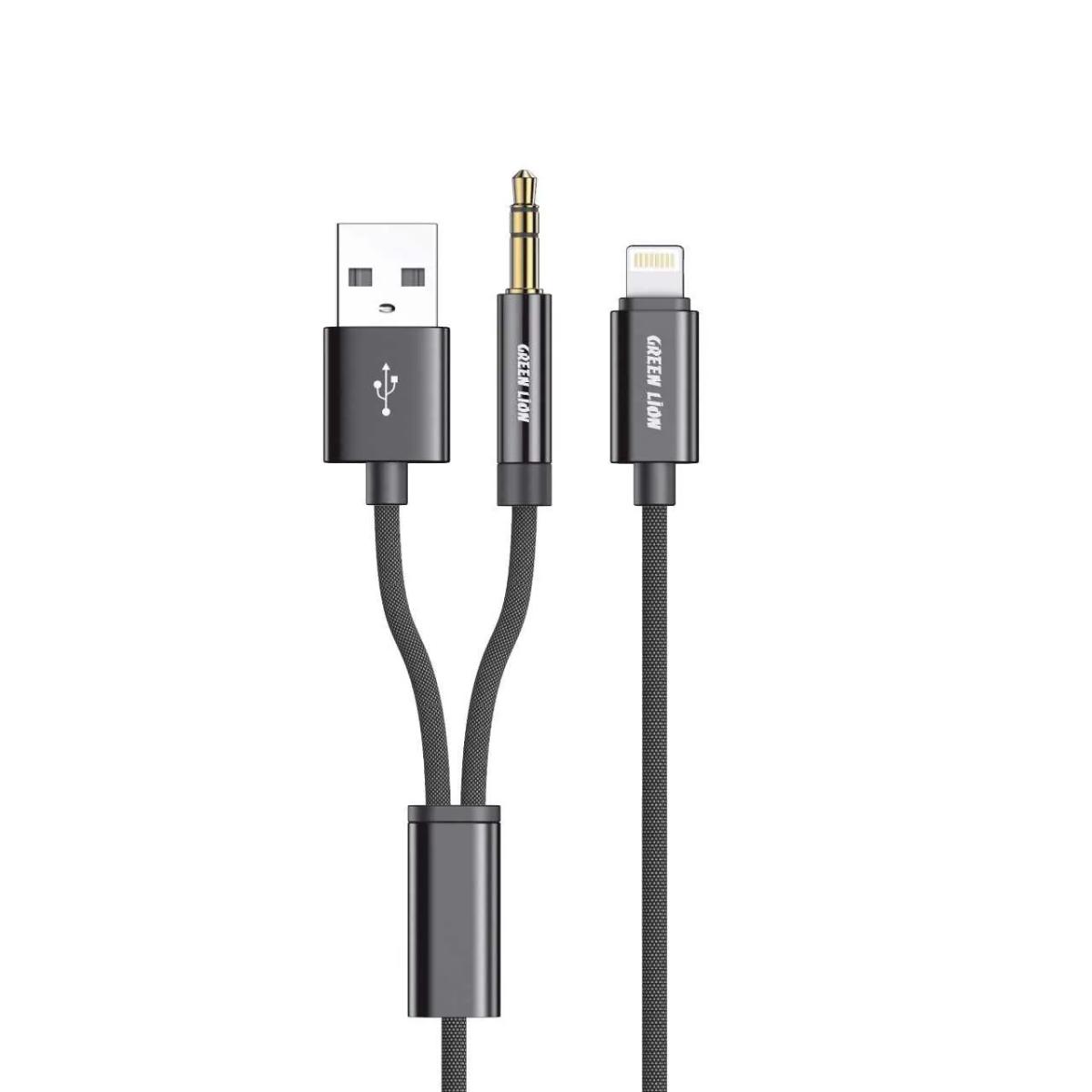 Green Lion 2 In 1 AUX Braided Cable