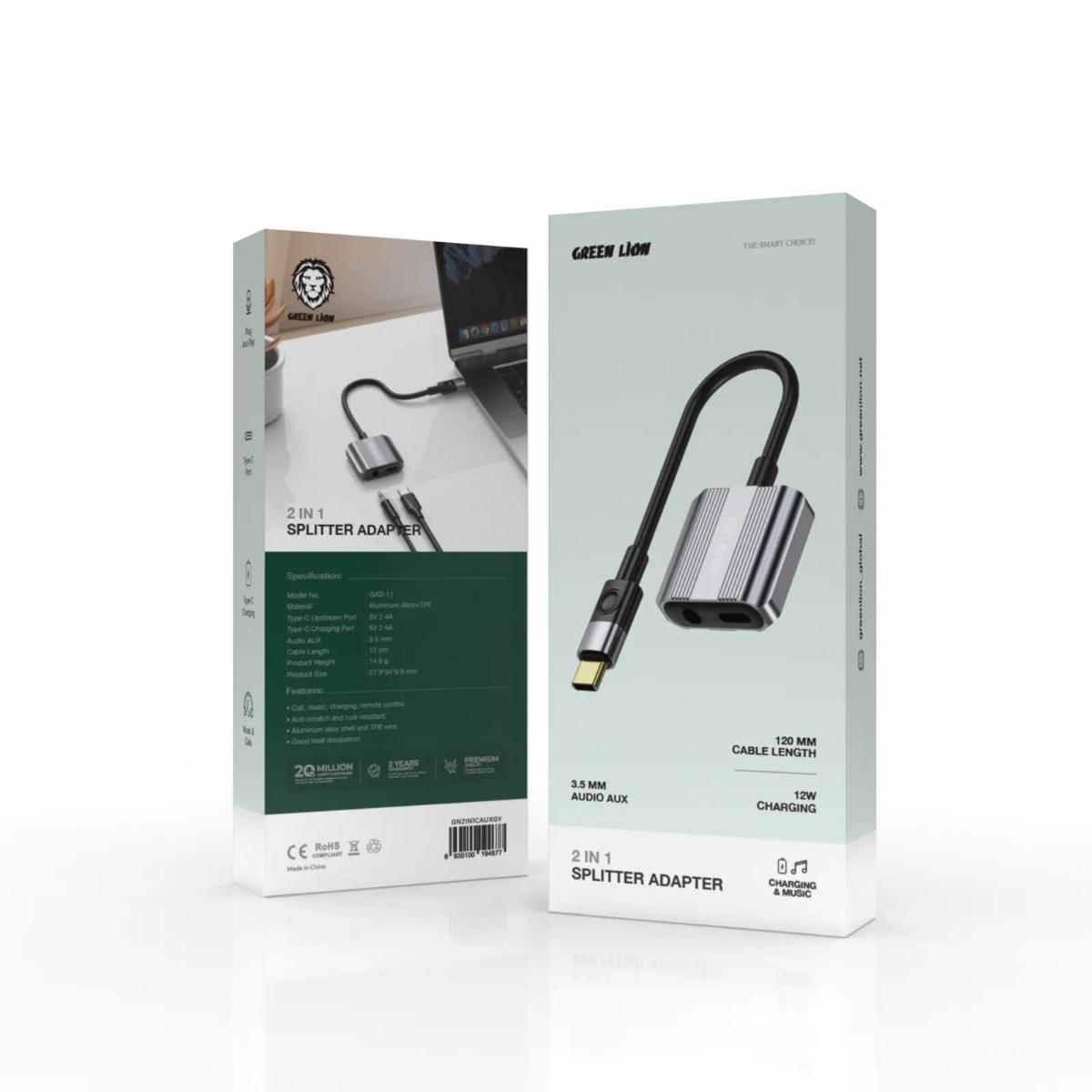 Green Lion 2-in-1 Type-C to AUX