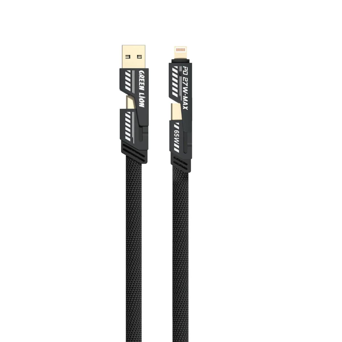 Green Lion 2-in-1 Braided Cable (USB-C/A to C+L)