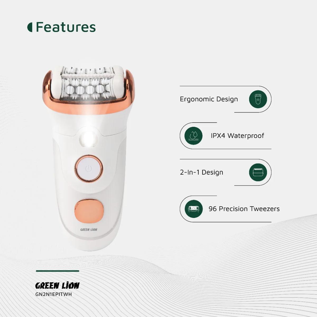 Green Lion 2 in 1 Epilator Shave, Trim, Epilate