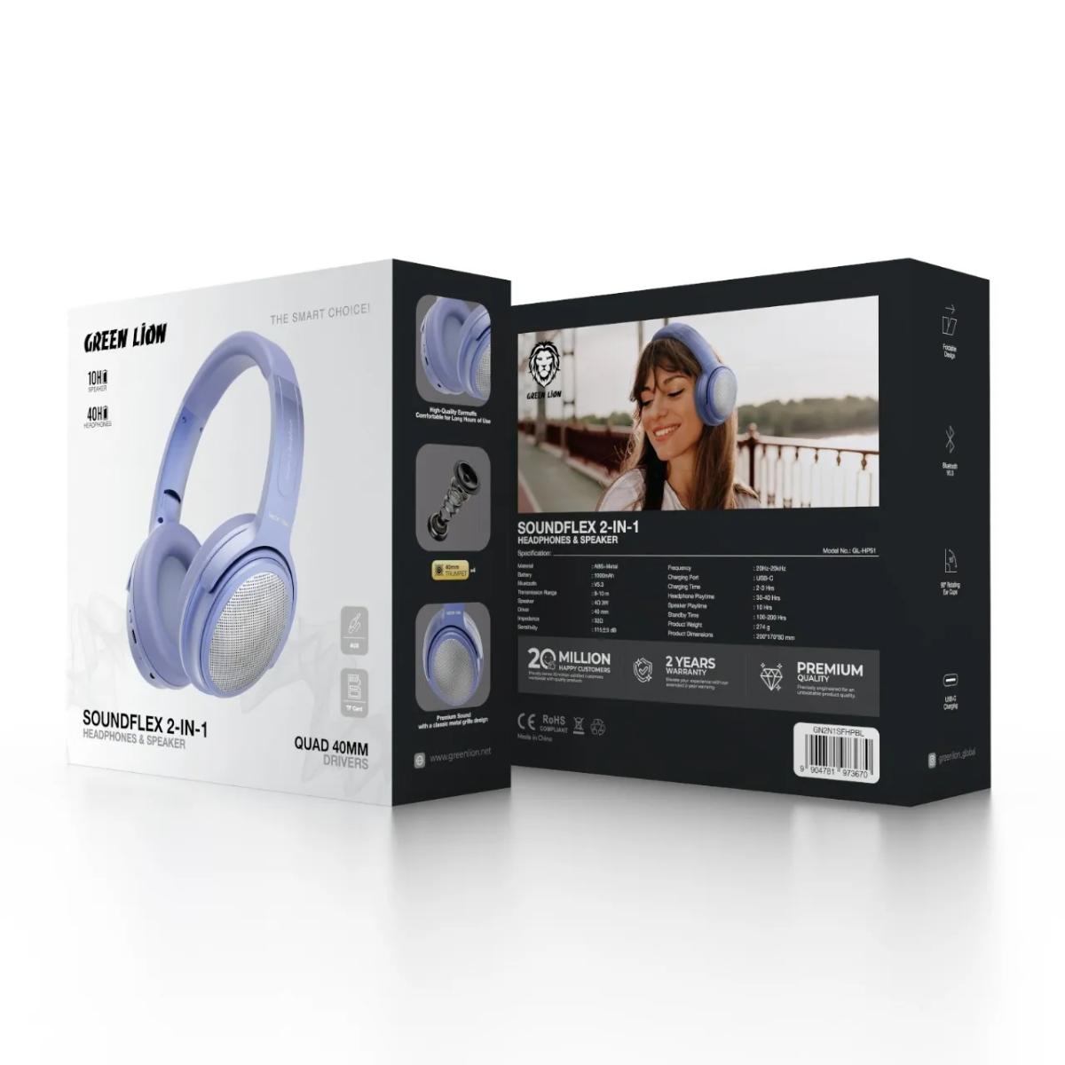 Green Lion SoundFlex 2-in-1 Wireless Headphones & Speaker
