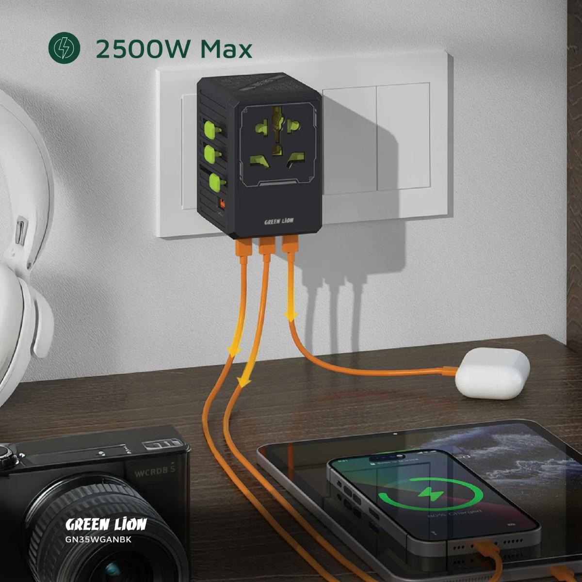 Green Lion GaN Adapter 35W 6 in 1 and 2 in 2 Cable