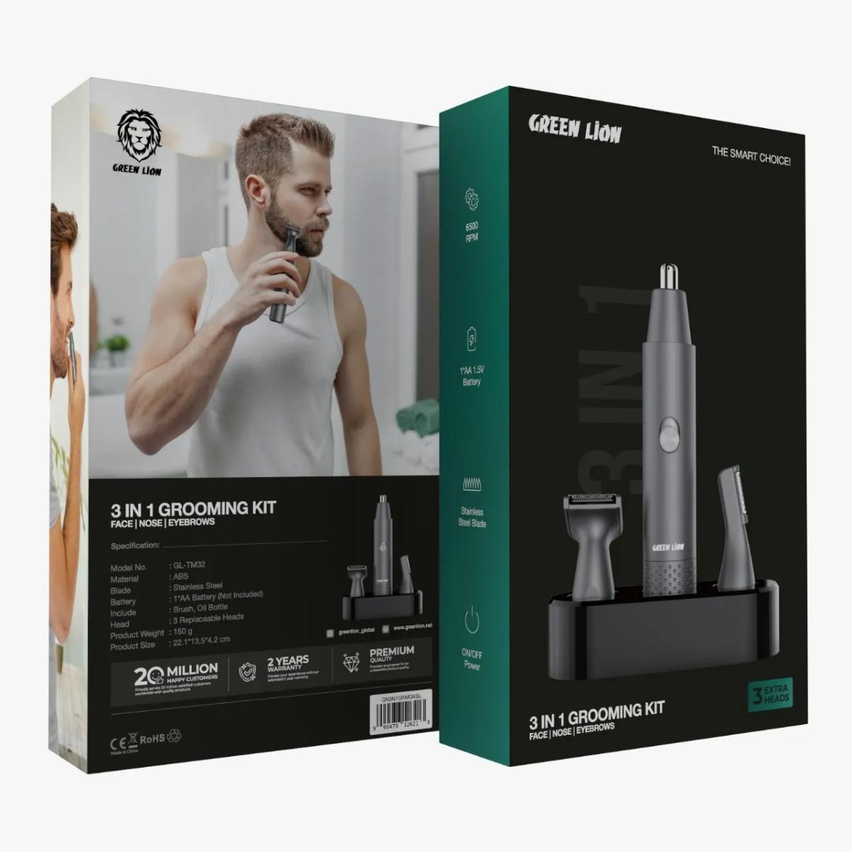 Green Lion 3 In 1 Grooming Kit 