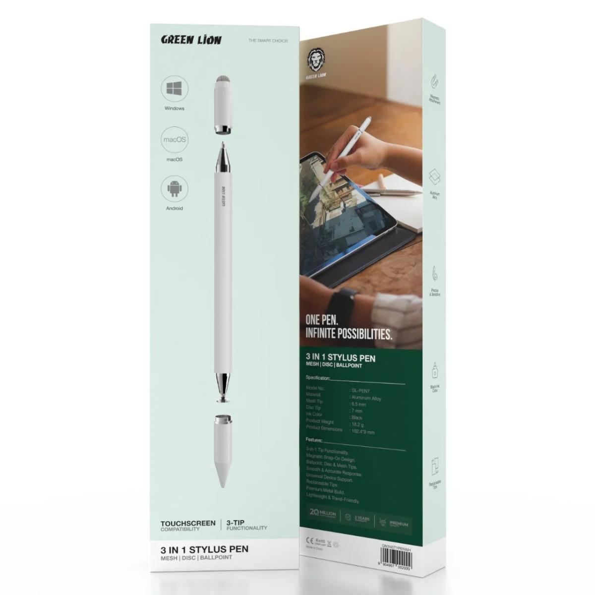 Green Lion 3 in 1 Stylus Pen