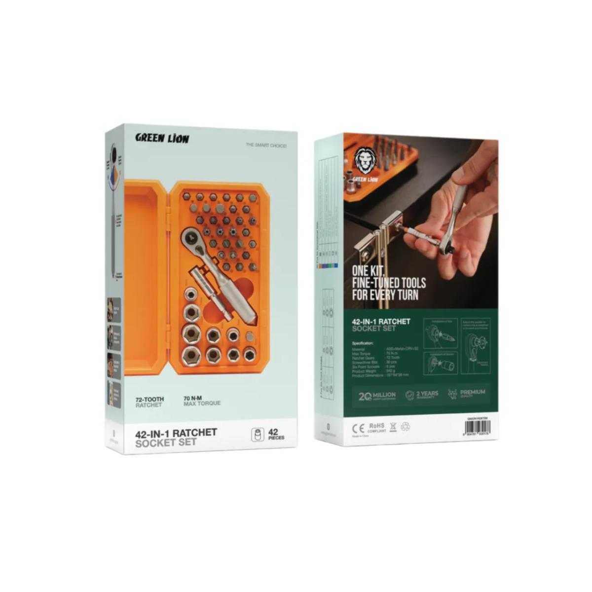 Green Lion 42•IN•1 Ratchet Socket Set