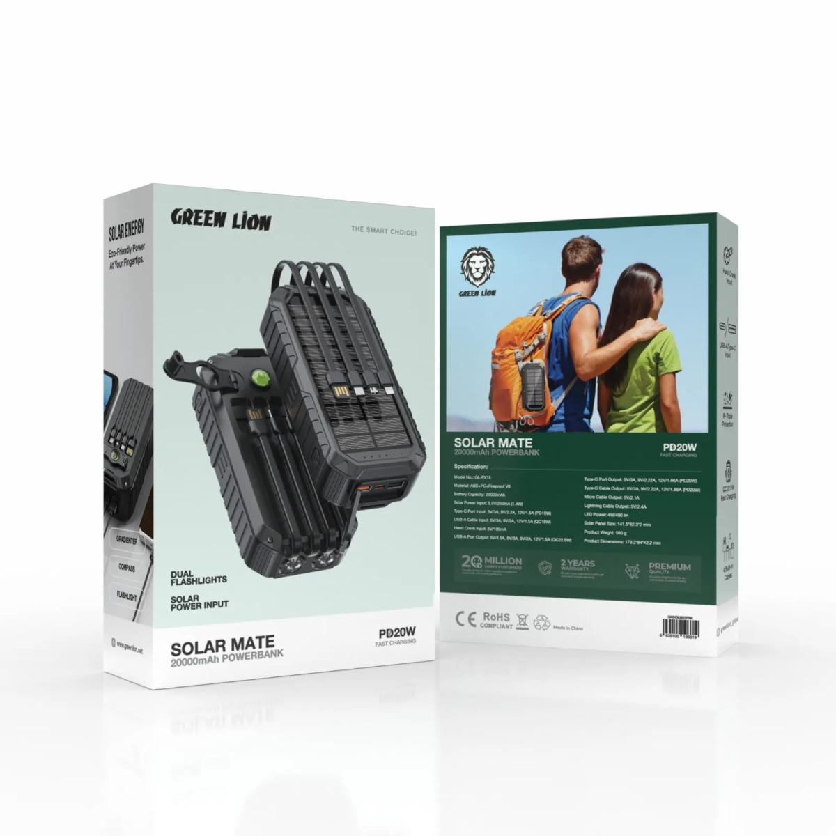 Green Lion Solar Mate Power Bank 20000mAh
