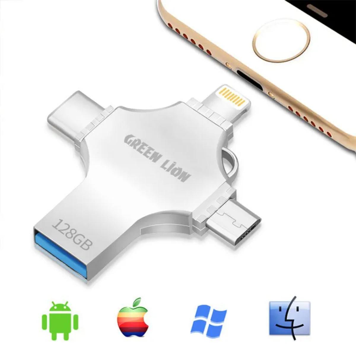 Green Lion 4•in•1 USB Flash Drive 128GB