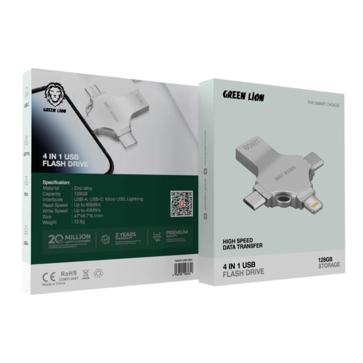 Green Lion 4•in•1 USB Flash Drive 128GB